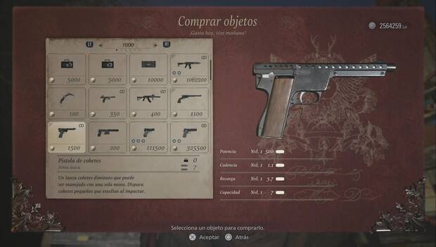 Resident Evil 8 Village - Pistola de cohetes en la tienda del duque