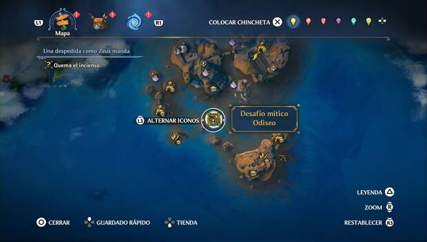 Immortals Fenyx Rising - Desafíos míticos: ubicación de la isla co el Desafío mítico de Odiseo #01