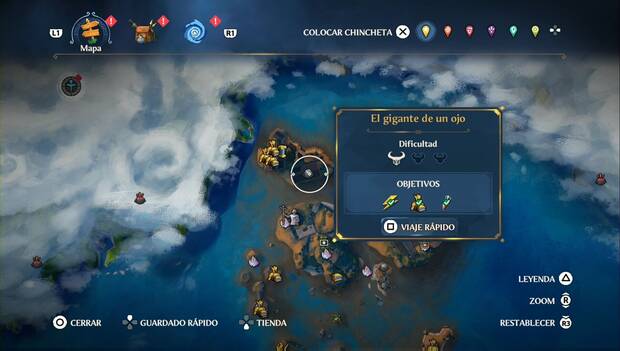 Immortals Fenyx Rising - Cámaras del Tártaro de Los Escollos Rocosos: ubicación de la Cámara del Tártaro El gigante de un ojo