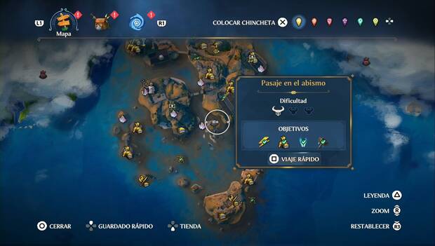 Immortals Fenyx Rising - Cámaras del Tártaro de Los Escollos Rocosos: ubicación de la Cámara del Tártaro Pasaje en el abismo