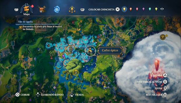 Immortals Fenyx Rising - Cofres épicos del Valle de la Eterna Primavera: ubicación del cofre épico en el nordeste del Valle de la Eterna Primavera