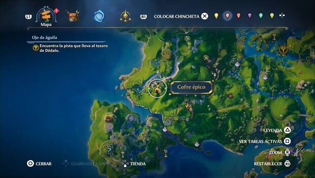 Immortals Fenyx Rising - Cofres épicos del Valle de la Eterna Primavera: ubicación del cofre épico en la zona al nordeste del Palacio de Afrodita