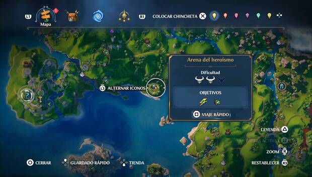 Immortals Fenyx Rising - Cámaras del Tártaro del Valle de la Eterna Primavera: ubicación de la Cámara Arena del heroismo
