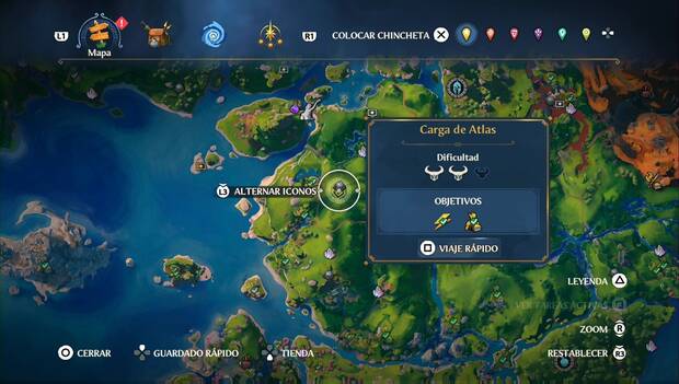 Immortals Fenyx Rising - Cámaras del Tártaro del Valle de la Eterna Primavera: ubicación de la Cámara Carga de Atlas