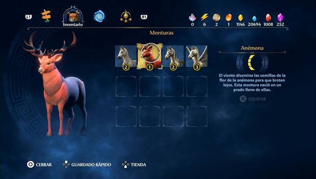 Immortals Fenyx Rising - Monturas: Anémona