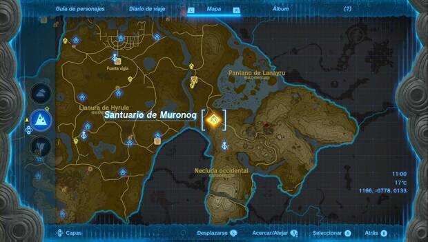 The Legend of Zelda Tears of the Kingdom - Santuarios del Pantano de Lanayru y Necluda occidental: Santuario de Muronoq