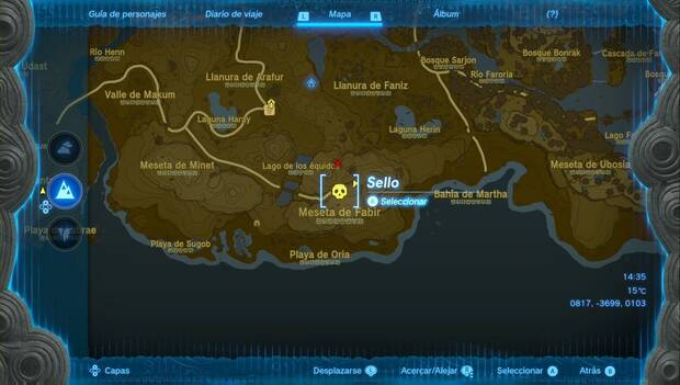 Zelda: Tears of the Kingdom - Localización del caballo gigante blanco en el mapa