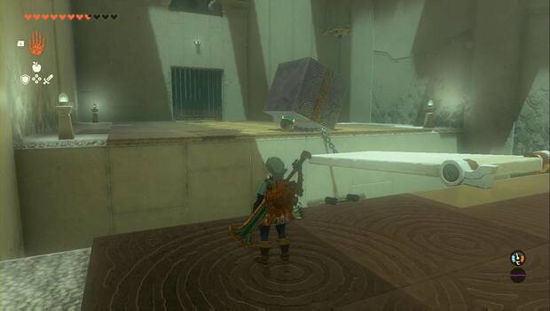 The Legend of Zelda: Tears of the Kingdom - Santuario de Musanoq'ir, bola enganchada al cubo