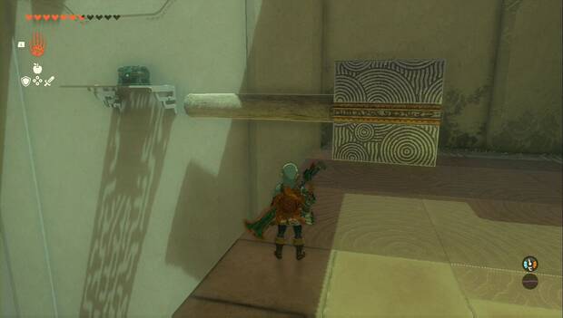 The Legend of Zelda: Tears of the Kingdom - Santuario de Musanoq'ir, cubo con columna pegada