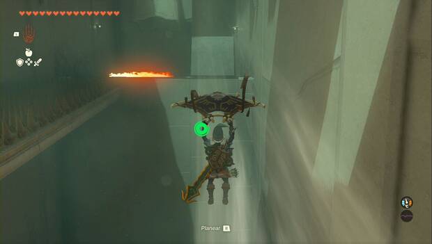 The Legend of Zelda: Tears of the Kingdom - Santuario de Qiol'iou, corrientes de aire de la zona superior