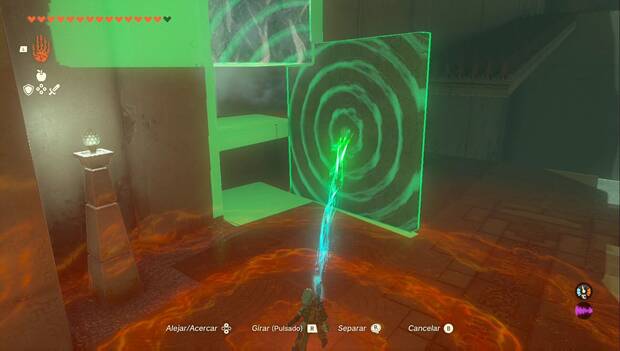 The Legend of Zelda: Tears of the Kingdom - Santuario de Qiol'iou, placa y cubo para llegar al cofre