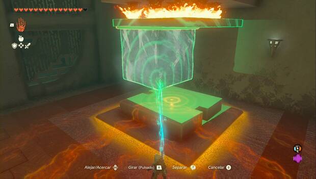 The Legend of Zelda: Tears of the Kingdom - Santuario de Qiol'iou, cubo y placa para abrir el acceso al altar