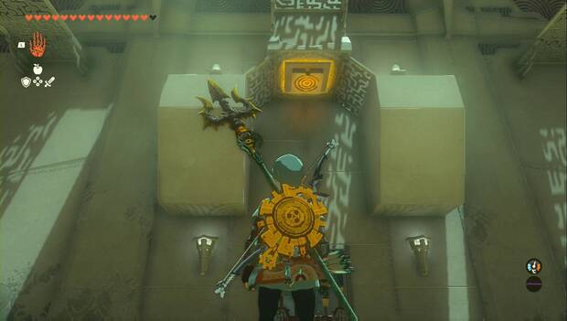 The Legend of Zelda: Tears of the Kingdom - Santuario de Sinaq'awa, placa de presión sobre la puerta