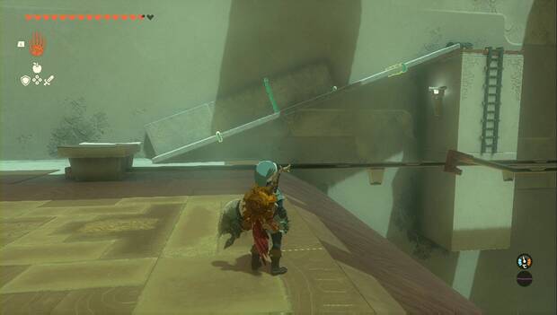 The Legend of Zelda: Tears of the Kingdom - Santuario de Run'aqit, columna con ejes