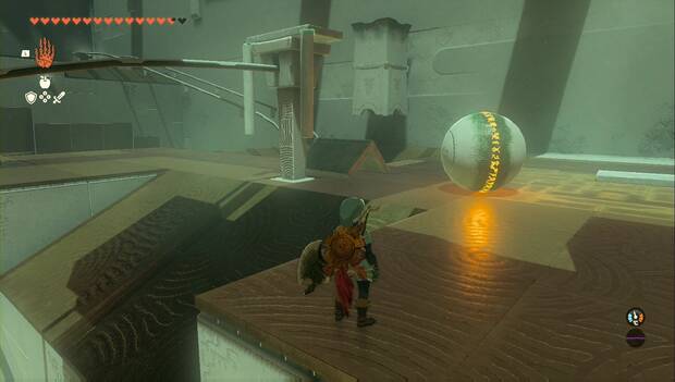 The Legend of Zelda: Tears of the Kingdom - Santuario de Run'aqit, pieza sobre el raíl