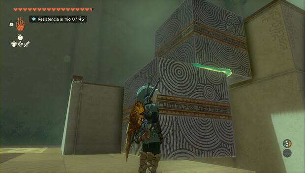 The Legend of Zelda: Tears of the Kingdom - Santuario de Gaasia, cubos colocados para subir con Infiltración