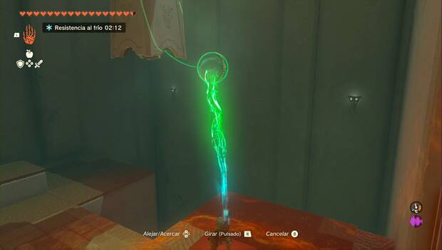 The Legend of Zelda: Tears of the Kingdom - Santuario de Gaasia, esfera alzada