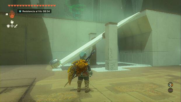The Legend of Zelda: Tears of the Kingdom - Santuario de Rotsum'um, balancín fijado con un barril