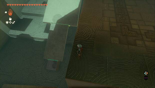 The Legend of Zelda: Tears of the Kingdom - Santuario de Rotsum'um, balancín colocado como contrapeso