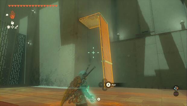 The Legend of Zelda: Tears of the Kingdom - Santuario de Serut'ab, placa en L cerca del pozo de pinchos