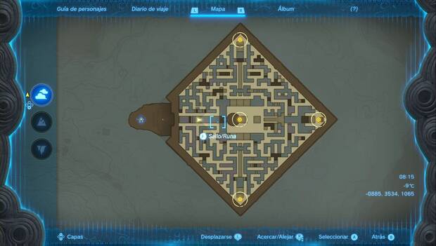 The Legend of Zelda: Tears of the Kingdom - La profecía de Lomei norte, mapa con los interruptores