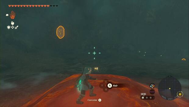 The Legend of Zelda: Tears of the Kingdom - El gran fósil de Hebra, hueso clavado en una pared