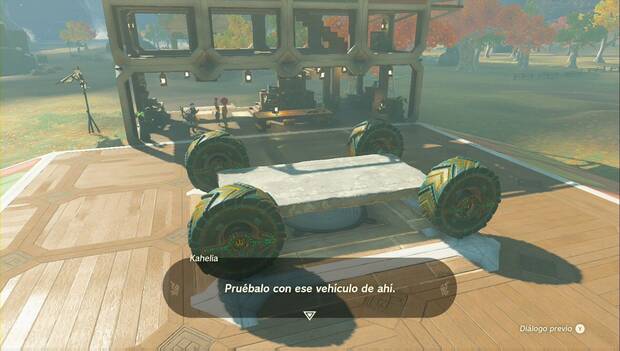 The Legend of Zelda: Tears of the Kingdom - Artilugios para conducir, vehículo a medio montar