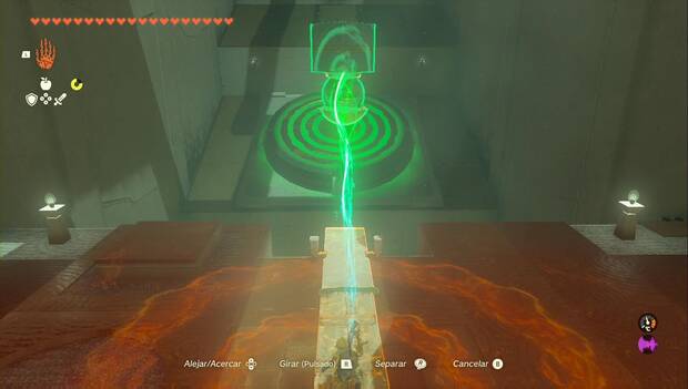 The Legend of Zelda: Tears of the Kingdom - Santuario de Wao'sa, balancín preparado para la catapulta