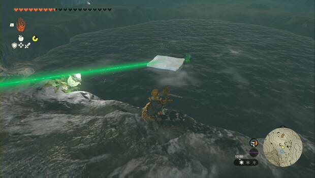 The Legend of Zelda: Tears of the Kingdom - Santuario de Rutahu'me, placa de hielo en el agua