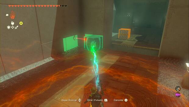 The Legend of Zelda: Tears of the Kingdom - Santuario de Sa'iroua, láser bloqueado con una caja