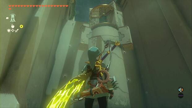 The Legend of Zelda: Tears of the Kingdom - Santuario de Siba'iataq, columna giratoria