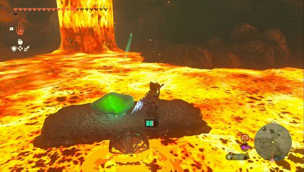 The legend of Zelda: Tears of the Kingdom - Santuario de Mosiap, balsa de lava solidificada