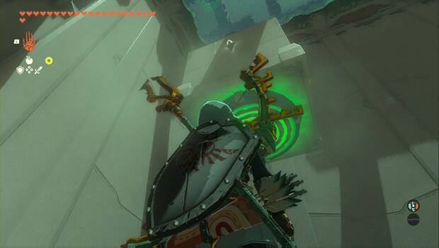 The Legend of Zelda: Tears of the Kingdom - Santuario de Gatanisi, placa con la diana