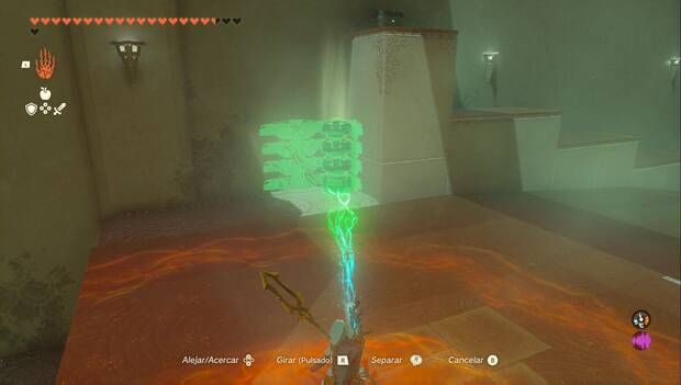 The legend of Zelda: Tears of the Kingdom - Santuario de Apog'eq, ventilador junto a los escalones