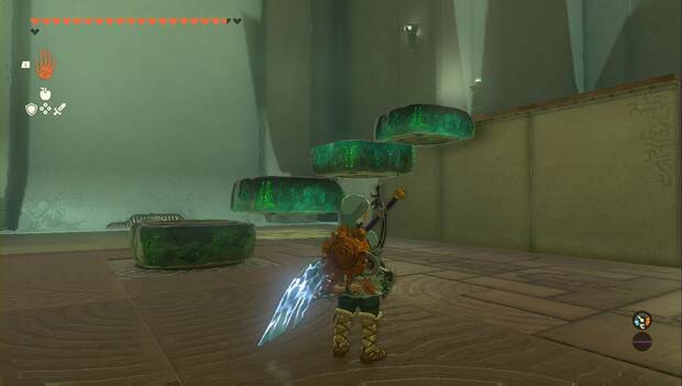 The Legend of Zelda: Tears of the Kingdom - Santuario de Ihena, plataformas en forma de escalones