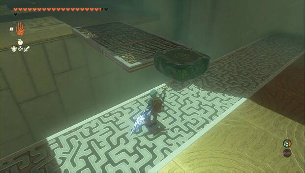 The Legend of Zelda: Tears of the Kingdom - Santuario de Ihena, puuente creado por una reja y una plataforma voladora