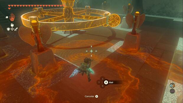 The Legend of Zelda: Tears of the Kingdom - Santuario de Qisin'on, ventiladores colocados en el aro