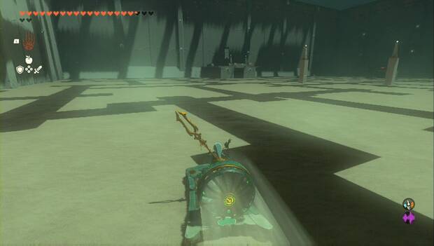 The Legend of Zelda: Tears of the Kingdom - Santuario de Qudani'sar, estructura del fondo de la arena