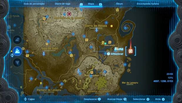 The Legend of Zelda: Tears of the Kingdom - Set del Viento: ubicación de la Isla Tinleg