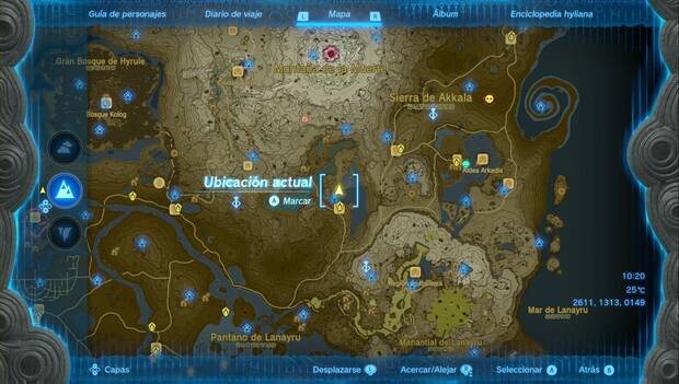 The Legend of Zelda: tears of the Kingdom - El tesoro de Nambod en los gemelos, ubicación de la Cueva del lago Bachin