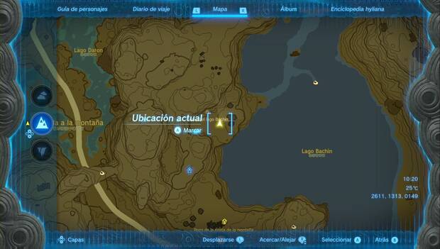 The Legend of Zelda: tears of the Kingdom - El tesoro de Nambod en los gemelos, ubicación de la Cueva del lago Bachin