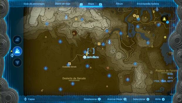 The Legend of Zelda: Tears of the Kingdom - Mapa de los Santuarios del Desierto de Gerudo