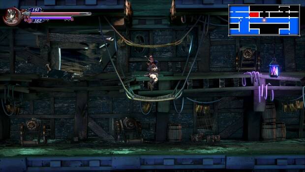 Bloodstained Ritual of the night - Galeón Minerva: Hamacas para seguir subiendo
