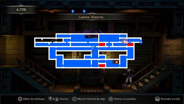 Bloodstained Ritual of the night: mapa del Galeón Minerva