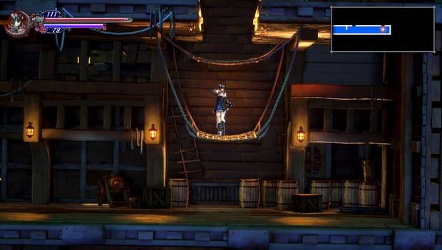 Bloodstained Ritual of the night - Galeón Minerva: salta para subir a la siguiente pantalla