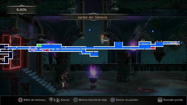 Bloodstained: Ritual of the night - Entrada: mapa al final de la zona
