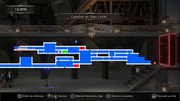 Bloodstained: Ritual of the night - Jardín del silencio: mapa de la zona explorada