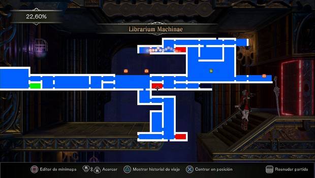 Bloodstained - Torre de los Dragones Gemelos: mapa de la zona explorada