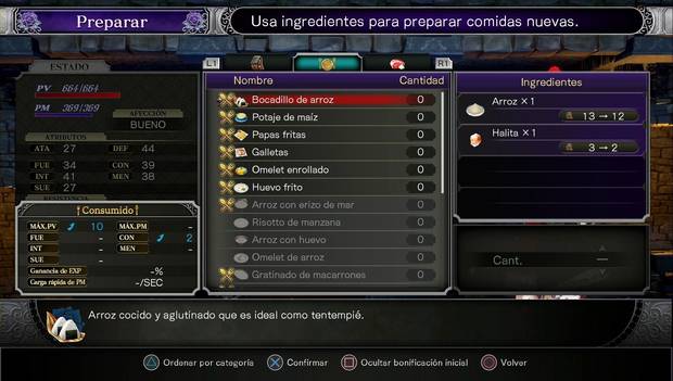 Bloodstained - Librarium Machinae: platos consumidos