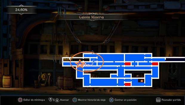 Bloodstained - Librarium Machinae: habitación del Galeón para usar el Doble salto